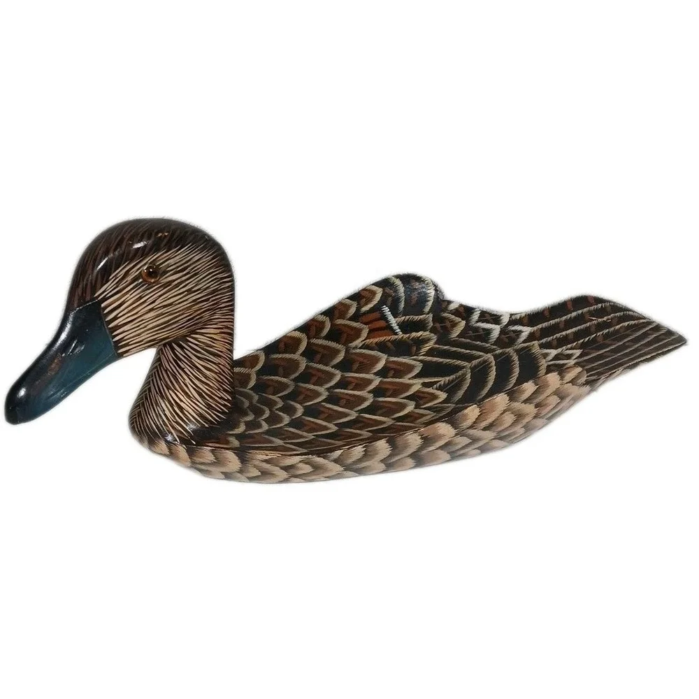 Vintage Duck Decoy Wooden Hand Painted Tray 13